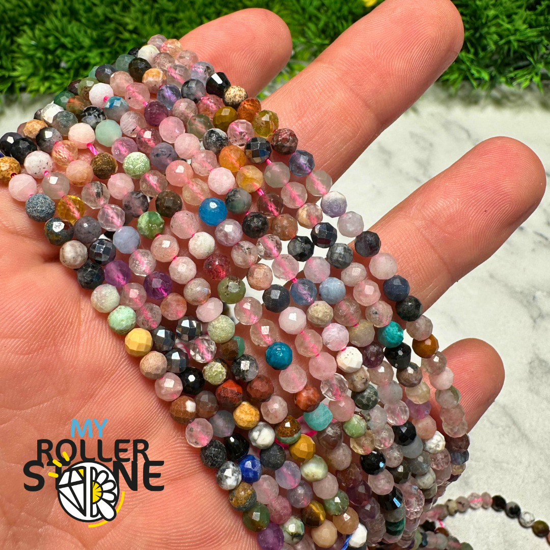 Perle Facettée 4mm perle mixte