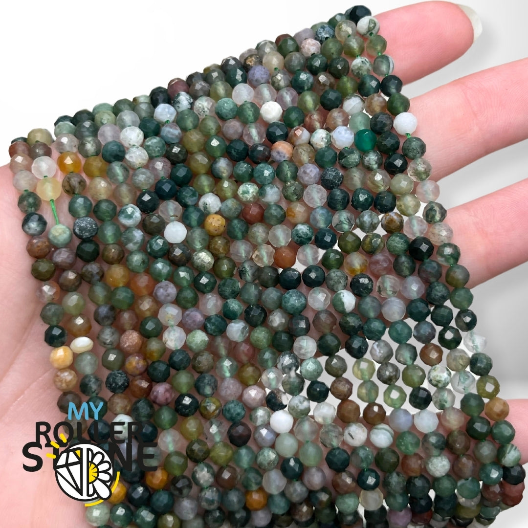 Perle Agate indienne facettée 3 MM