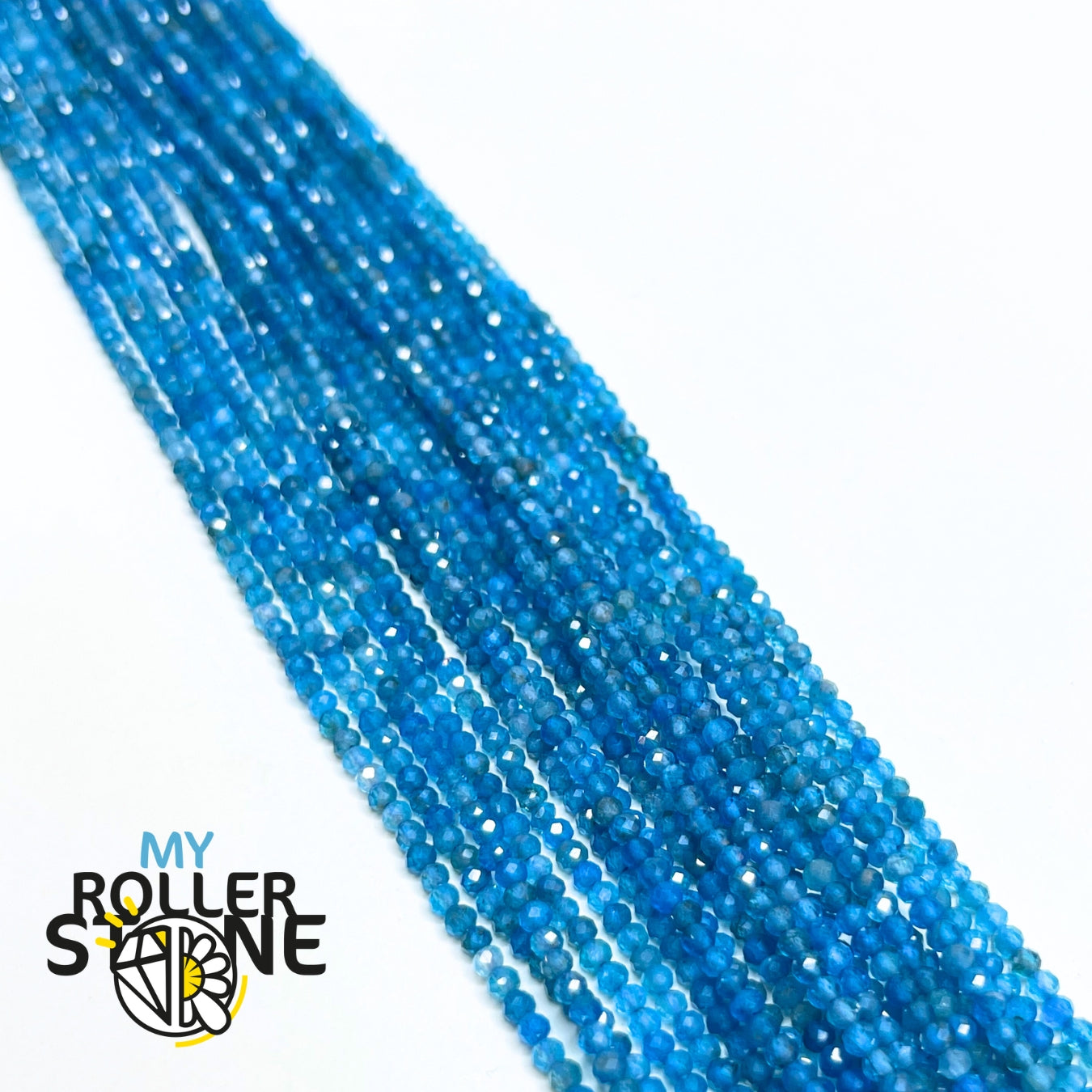 Perle Facettée Apatite Bleue 5A 2 MM et 3 MM