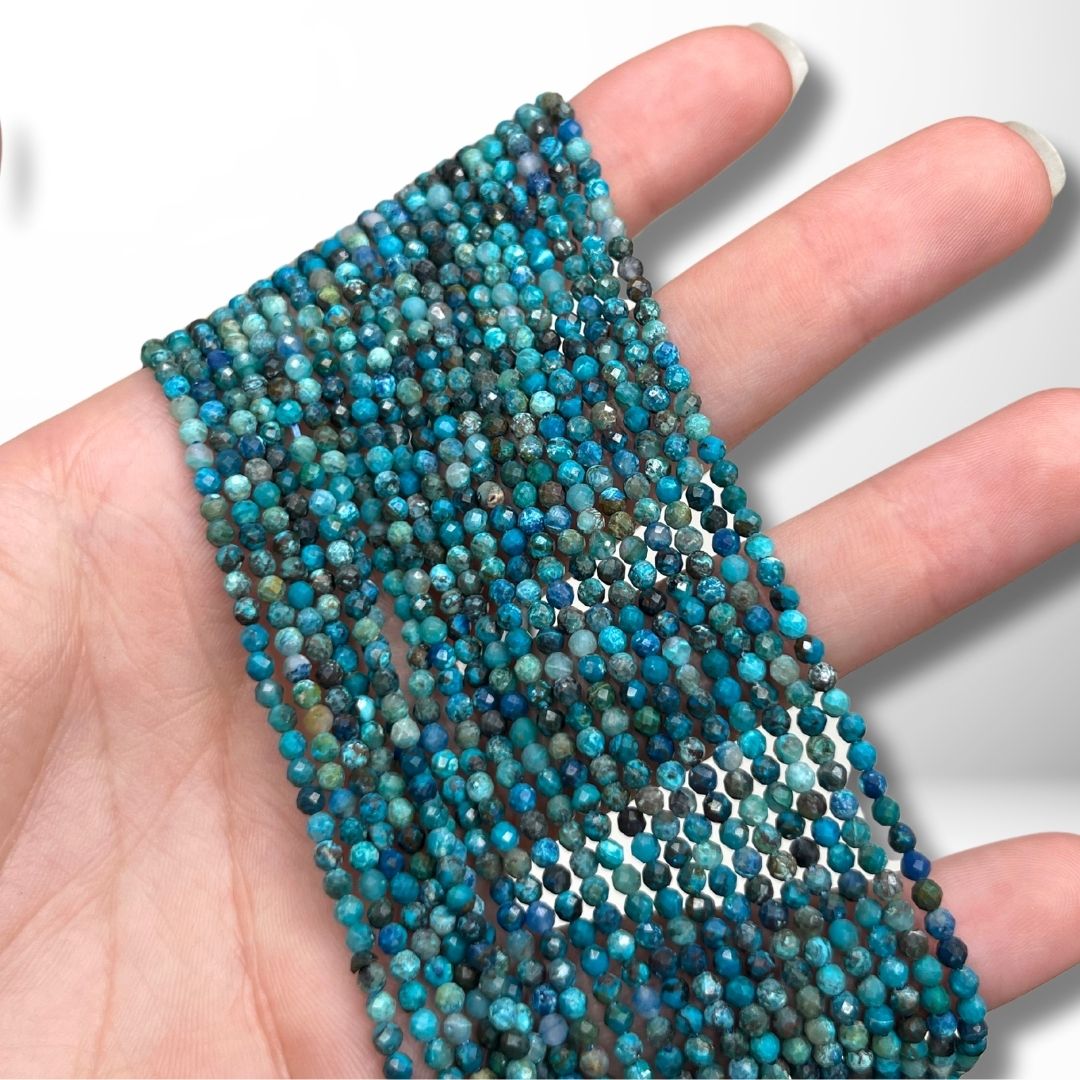 Perle Facettée Chrysocolle 5A (2,4MM)