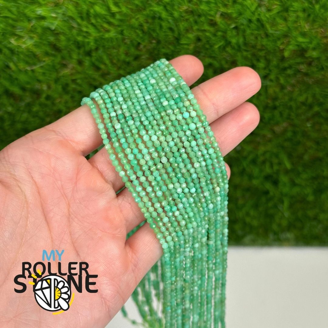 Perle Rondelle Facettée Chrysoprase 3A 4X2 MM