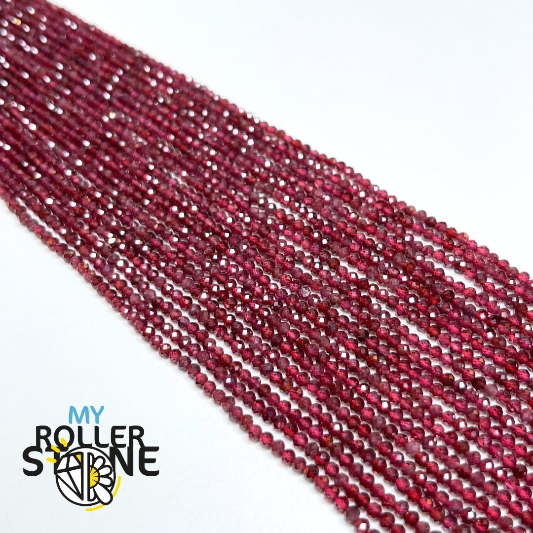 Perle Facettée Grenat 5A 2MM - 3 MM - 2 MM - Perles