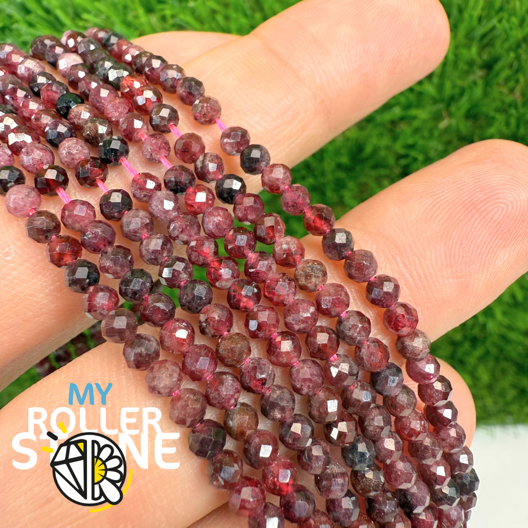 Perle Facettée Grenat AB - 3 MM - Perles