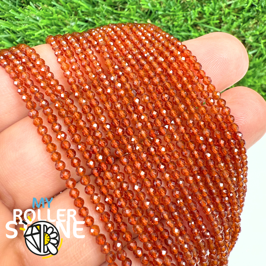 Perle Facettée Grenat Spessartine 5A - 2 MM