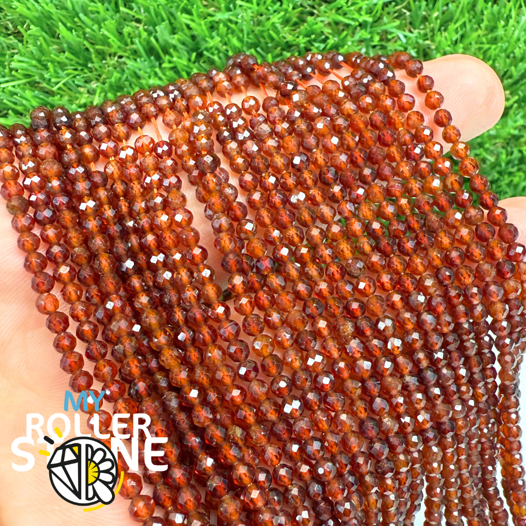Perle Facettée Grenat Spessartine 5A - 2 MM