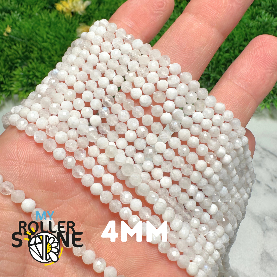 Perle Facettée Pierre de Lune Arc-en-Ciel 3A