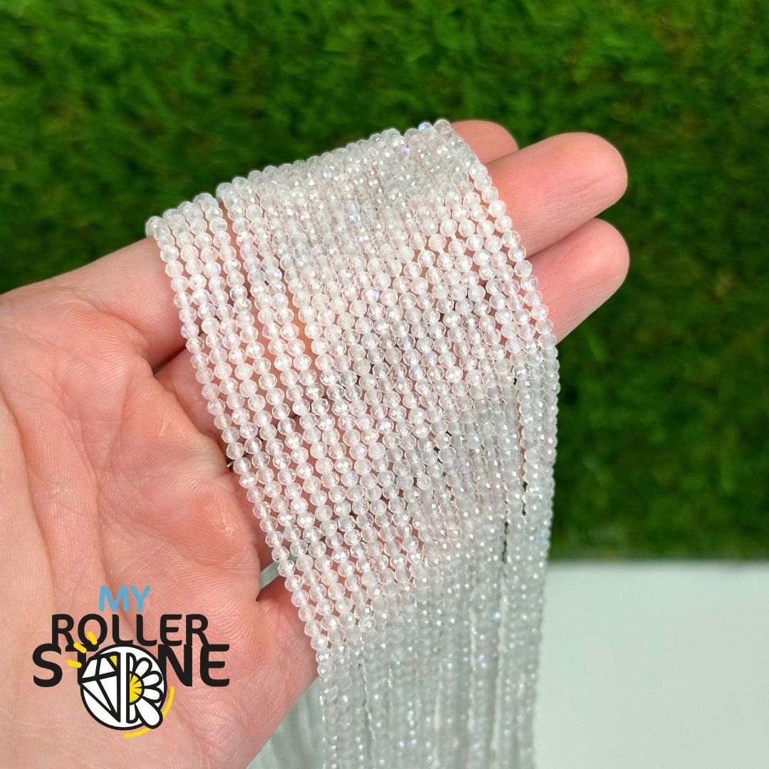 Perle Facettée Pierre de Lune Arc-en-Ciel 5A