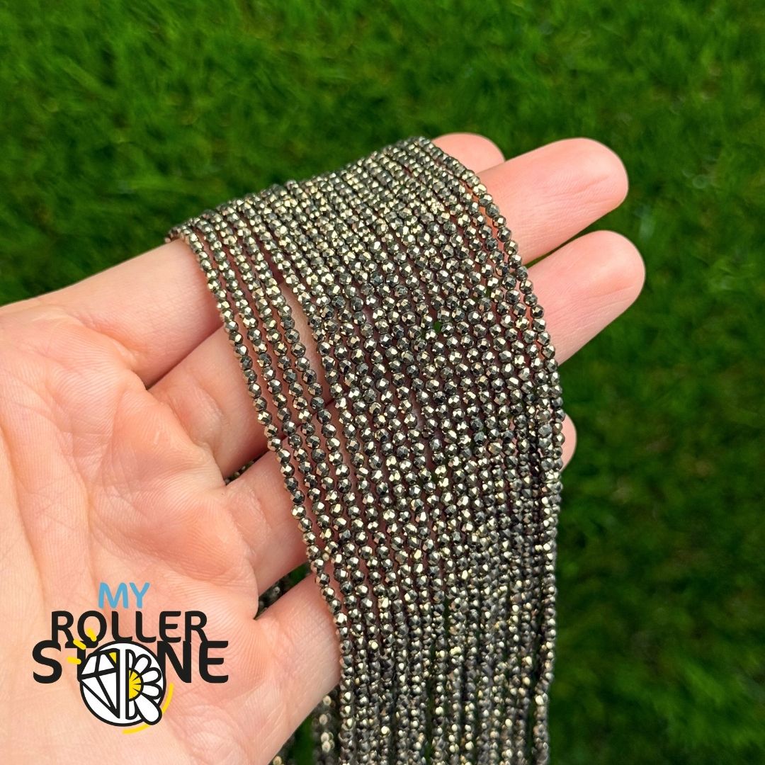 Perle Facettée Pyrite 2 MM
