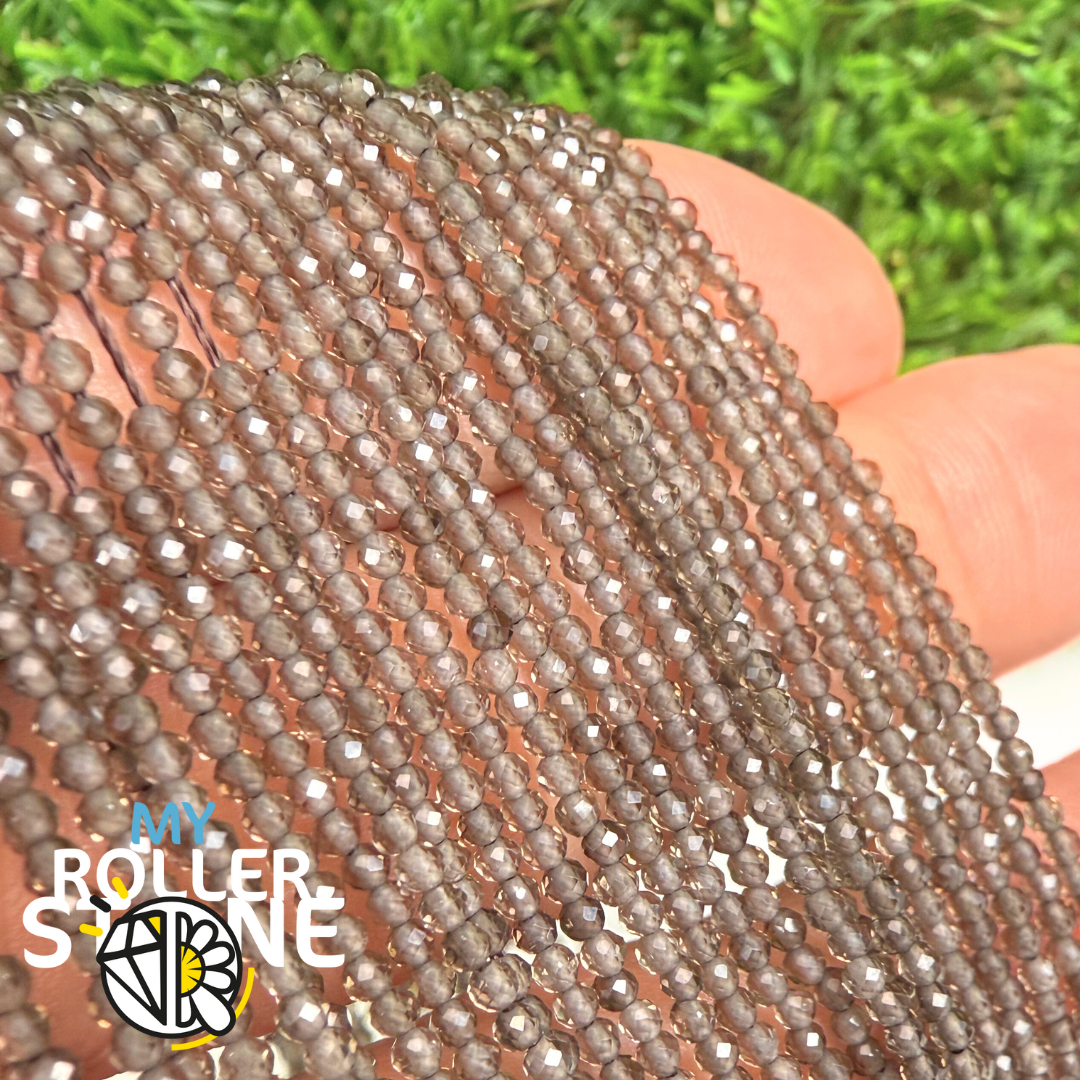 Perle Facettée Quartz Fumée 3A (2MM)