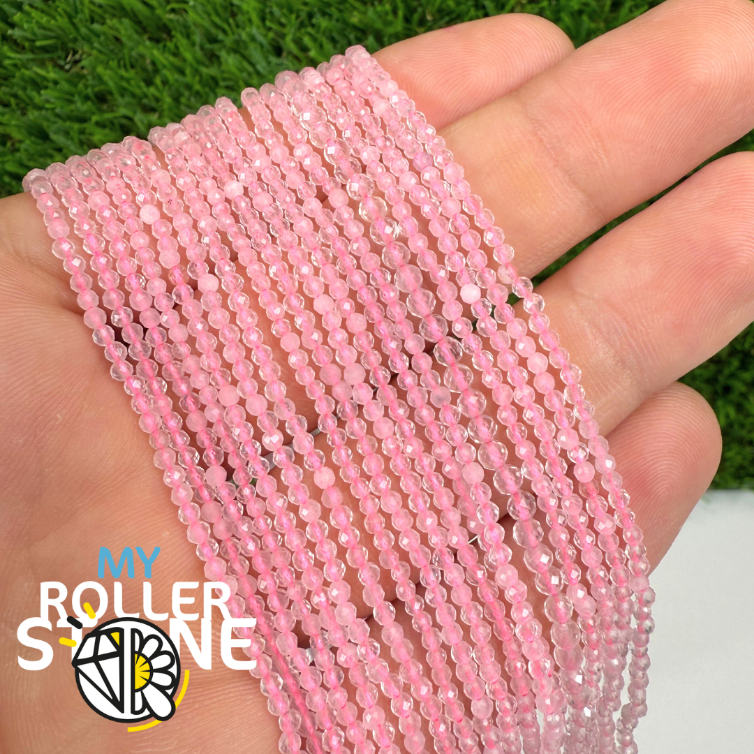 Perle Facettée Quartz rose