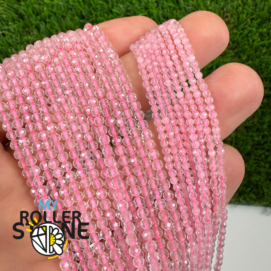 Perle Facettée Quartz rose