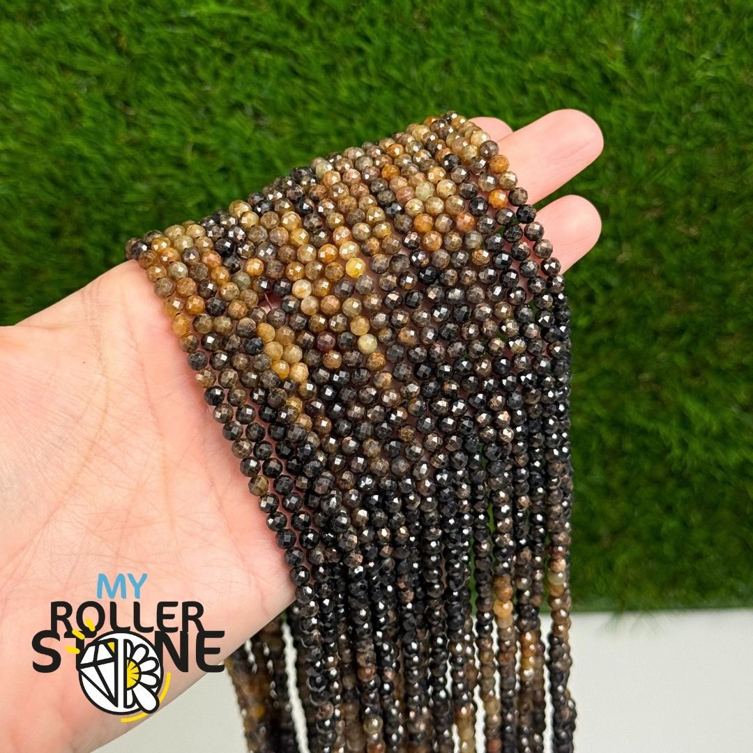 Perle Facettée Saphir Étoilé Saphir Jaune 3A 4 MM