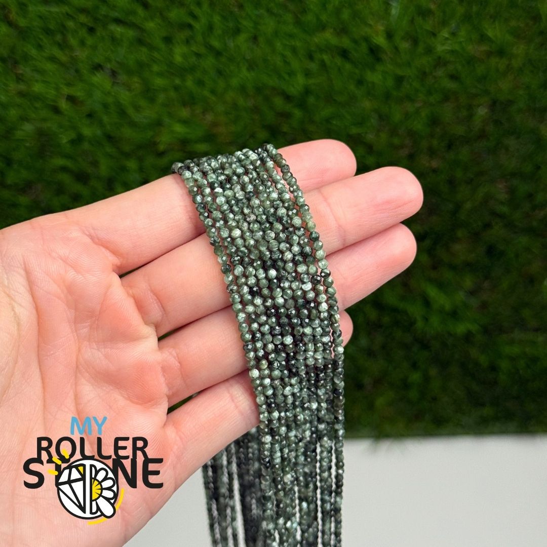 Perle facettée Séraphinite 1A et 3A