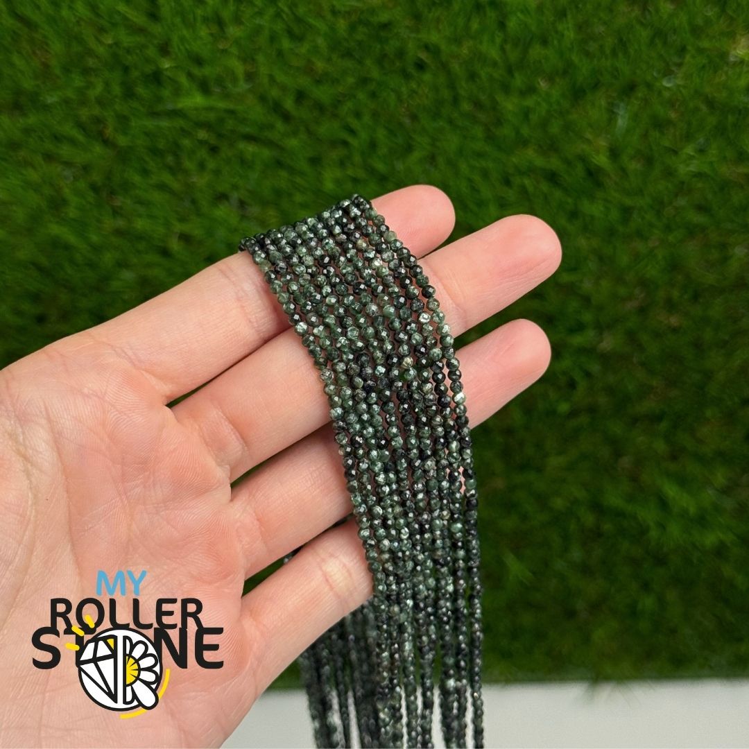 Perle facettée Séraphinite 1A et 3A