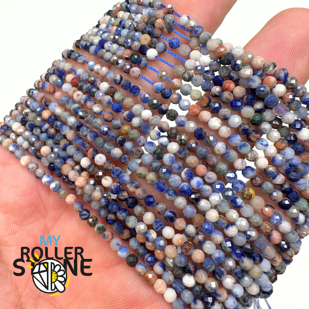 Perle Facettée Sodalite Orange - 3 mm