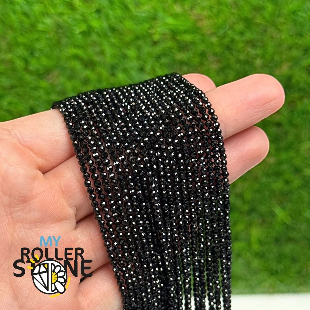 Perle facettée Tourmaline noire
