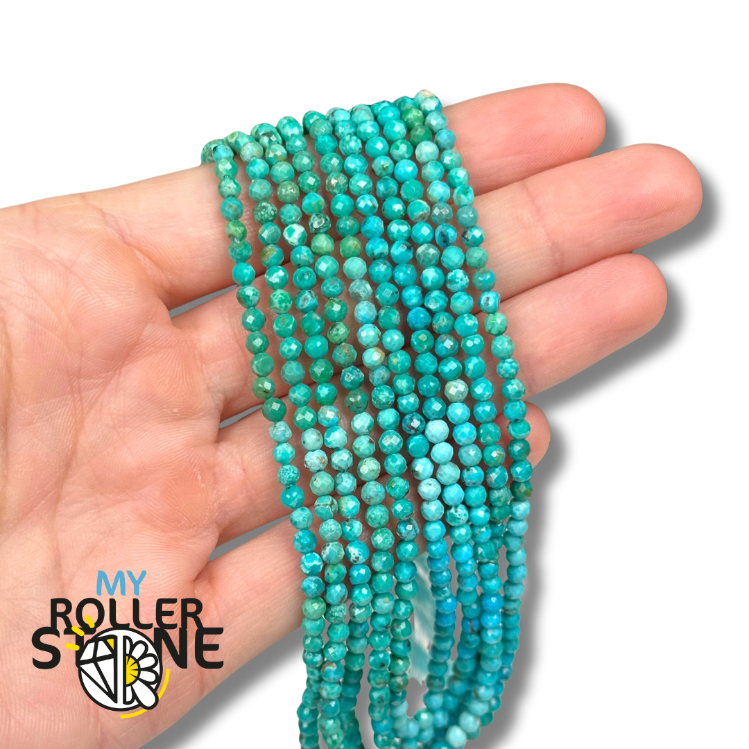 Perle Facettée Turquoise d'Arizona 5A