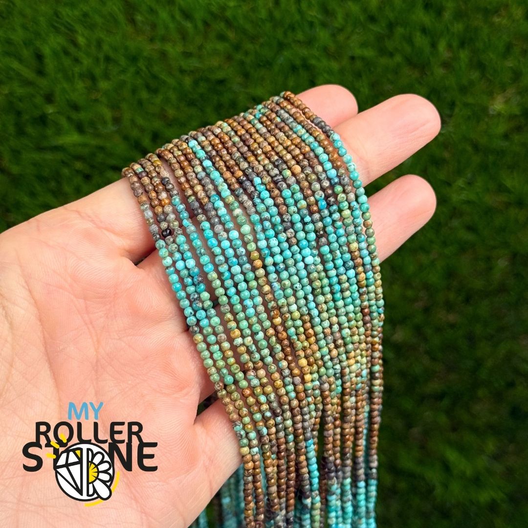 Perle Facettée Turquoise Hubei Graduée 5A