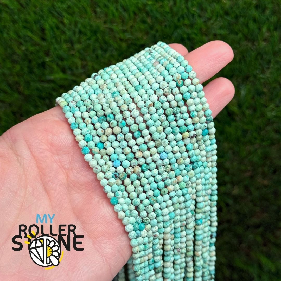 Perle Facettée Turquoise Pérou 3A 3MM