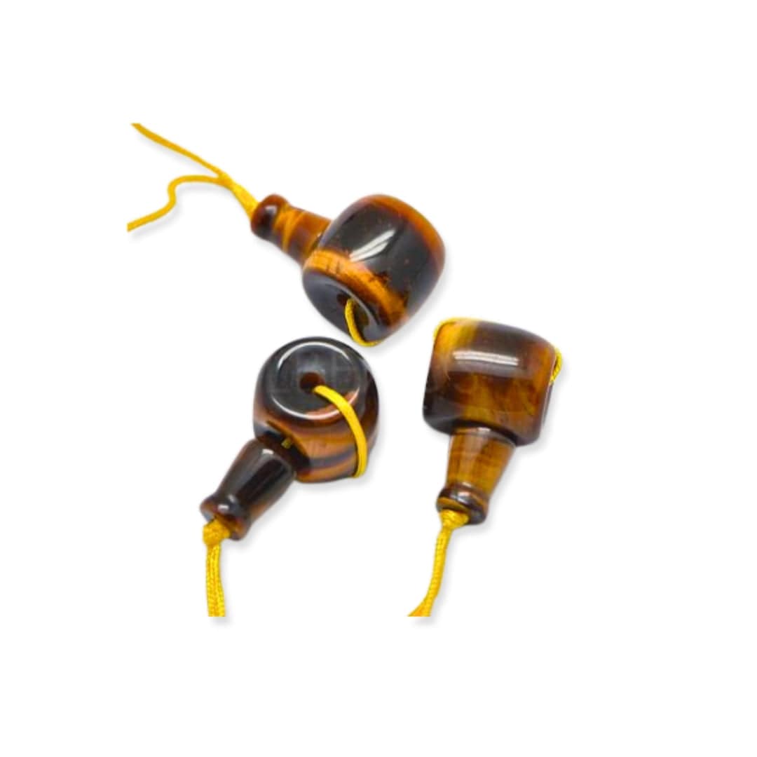 Perle Gourou 3 Trous Oeil de Tigre