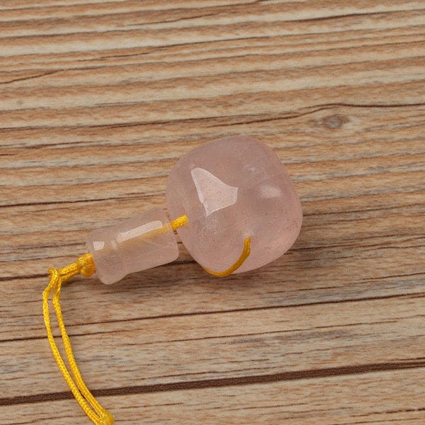 Perle Gourou 3 Trous Quartz Rose