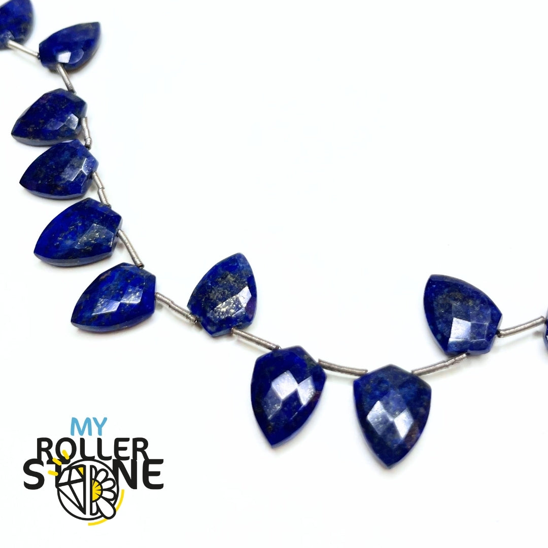 Perles Lapis-Lazuli Naturelles Taille Coupe Couronne - 8x15 Mm - 159 Carats