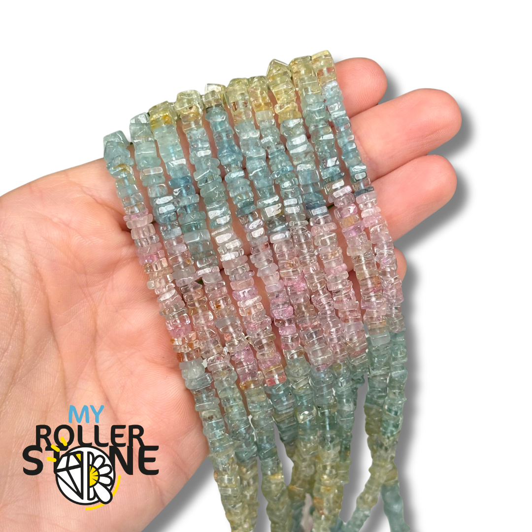 Perle Heishi carré Morganite 5A