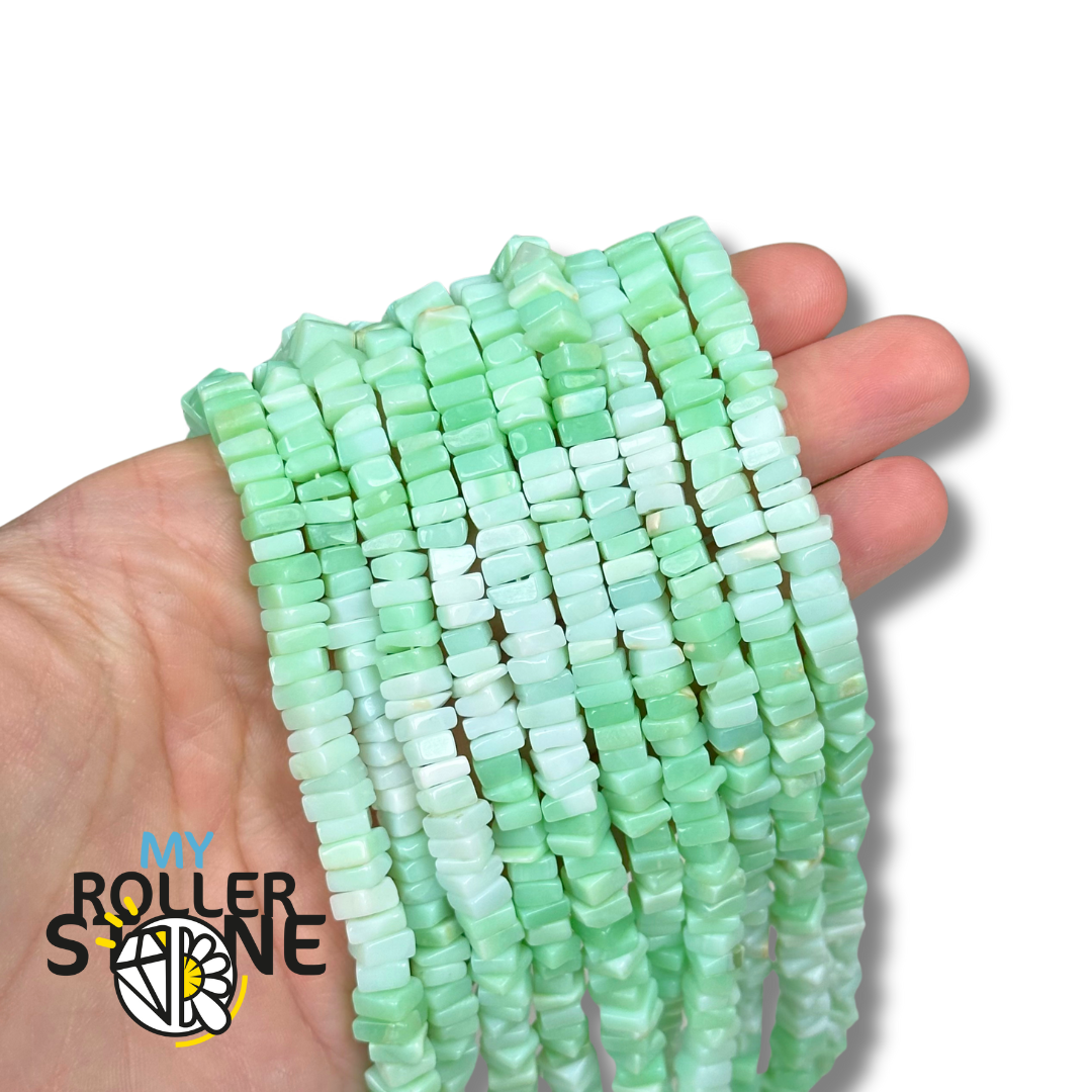 Perle Heishi Carré Opale Verte Péruvienne 5A