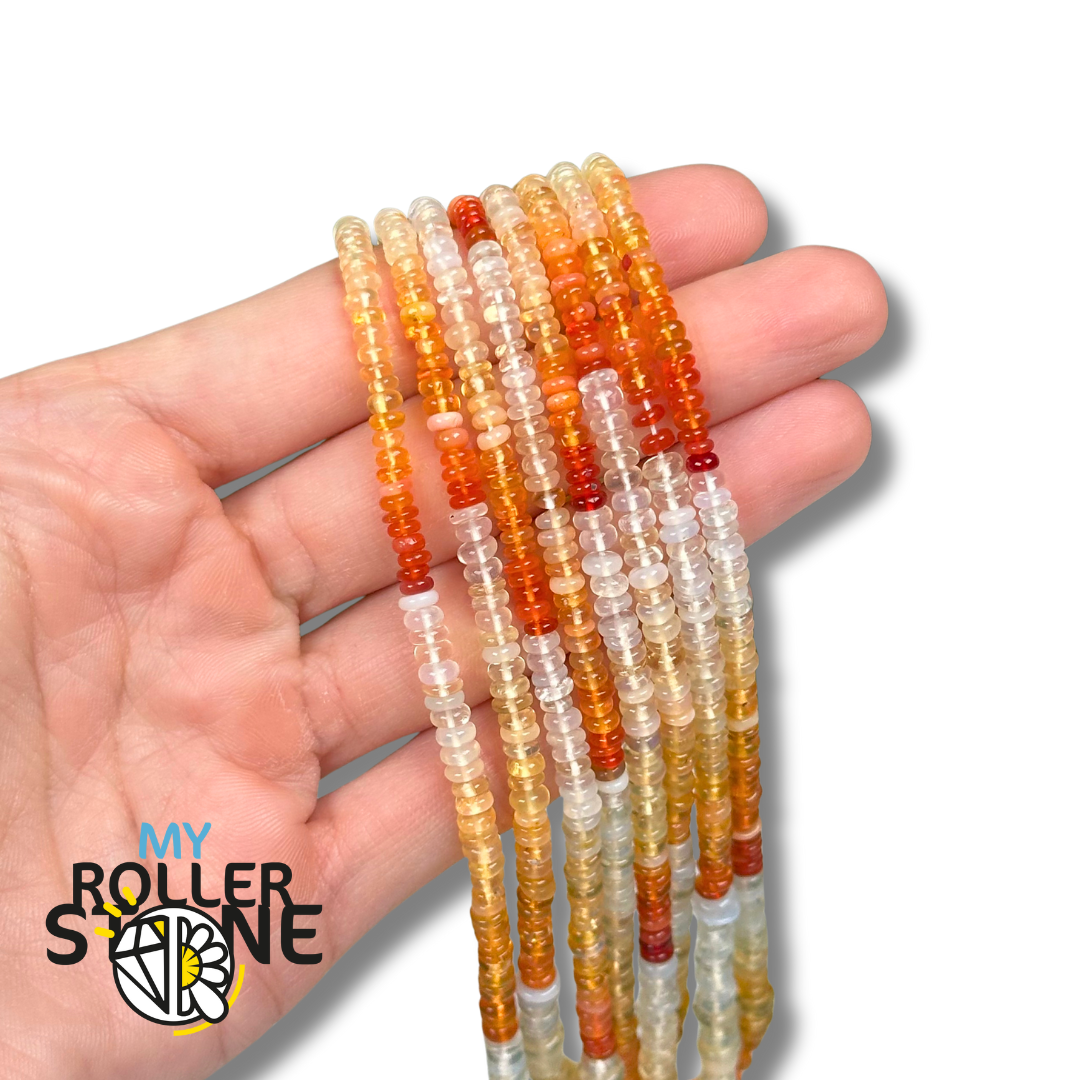 Perle Heishi Opale de Feu Mexicaine 5A