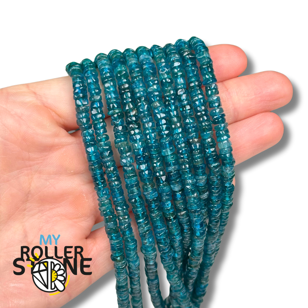 Perle Heishi Rondelle Apatite Néon 5A