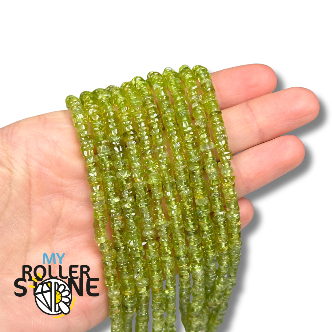 Perle Heishi Rondelle Péridot