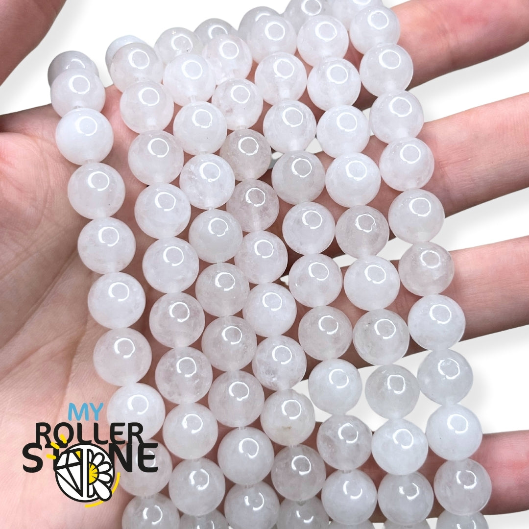 10 perles de Jade BLANC 6,8,10mm 10 perles de Jade BLANC 6,8,10mm