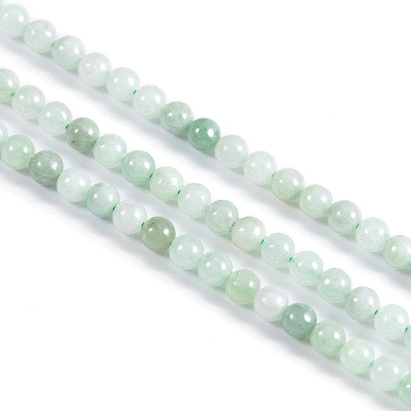 Gem-Inside Perles Rondes Naturelles En Jadéite Vert Canadien