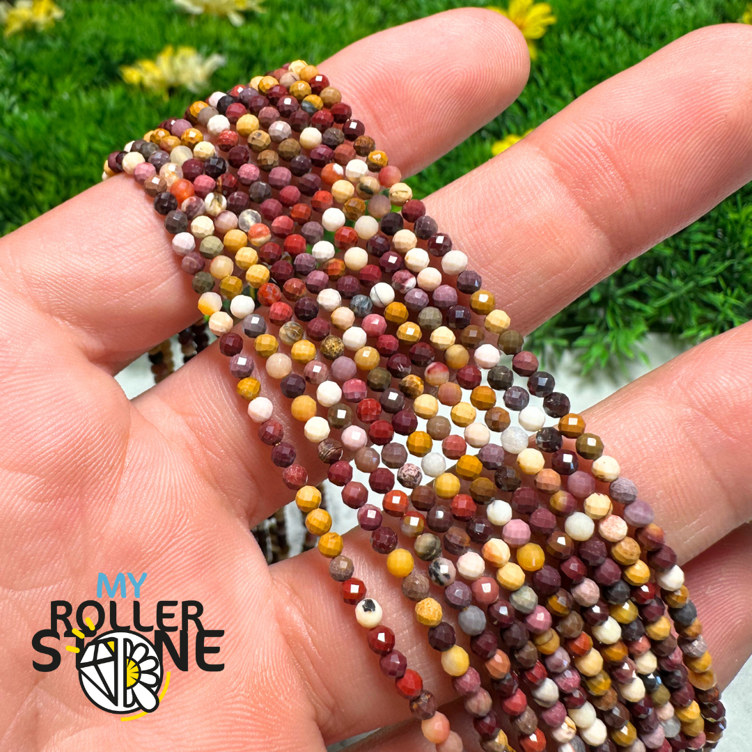 Perle Jaspe Mookaite facettée - 2 MM - Perles