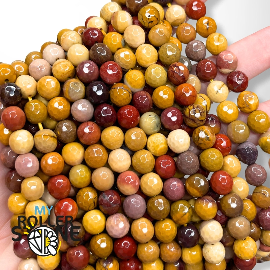 Perle Jaspe Mookaite facettée - 2 MM - Perles