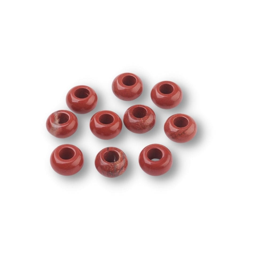 Perle Jaspe rouge grand trou