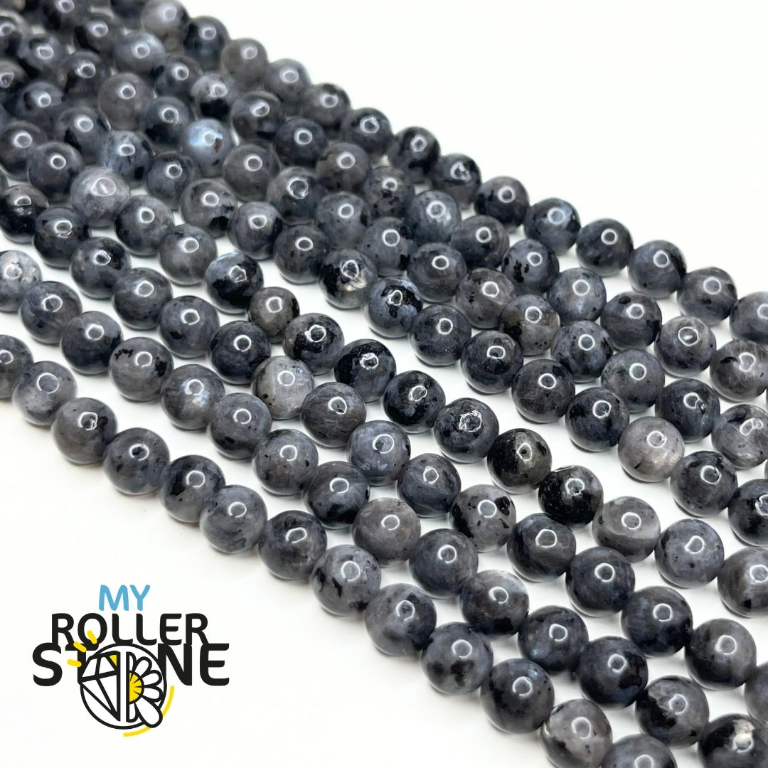 Perle di agata e labradorite di colore nero e bianco rotonde 4 mm