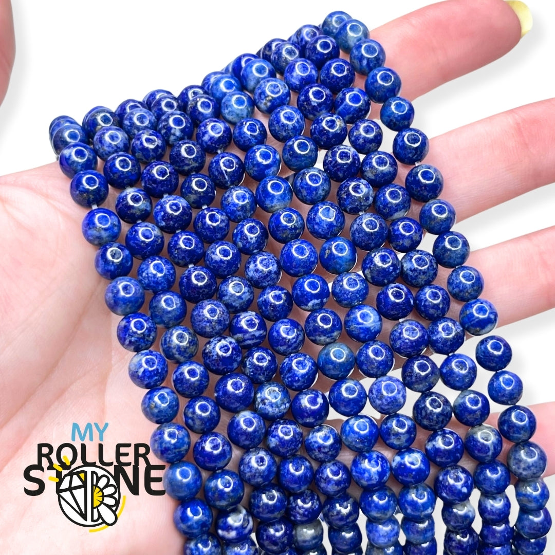 20 Perles Rondes En Lapis Lazuli Naturel 10 Mm - Pour Création De Bijoux - Neuf
