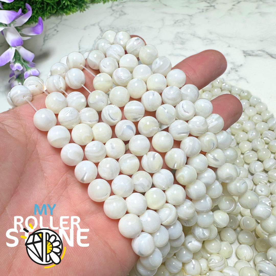 Perle Nacre blanche ronde naturelle