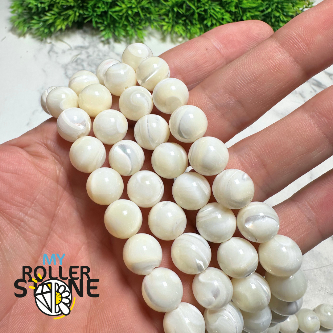 Perle Nacre blanche ronde naturelle (2MM à 12 MM) - 12 MM - Perles