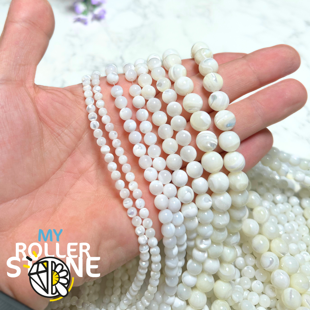Perles Rondes Facettées En Opale Blanche Naturelle - 4mm & 6mm - Marque Bearbeads