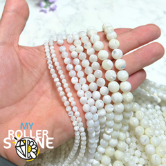 Fil De 100 Perles Rondes Nacrées Blanches 8 Mm - Pour Création Bijoux, Décoration - Perles Synthétiques