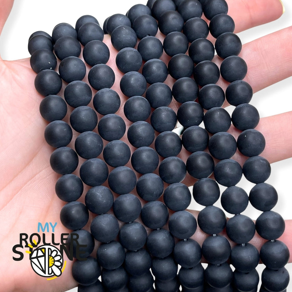 Fil De Perles Onyx Noir 2mm - Environ 220 Pièces Sur 39cm - Neuf Fait Main