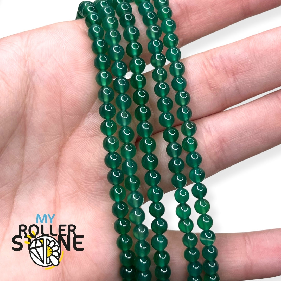 Bracelet Perles Onyx Vert Et Argent Sterling – Longueur 22 Cm, Perles 4 Mm – Bijou Naturel, Fait Main