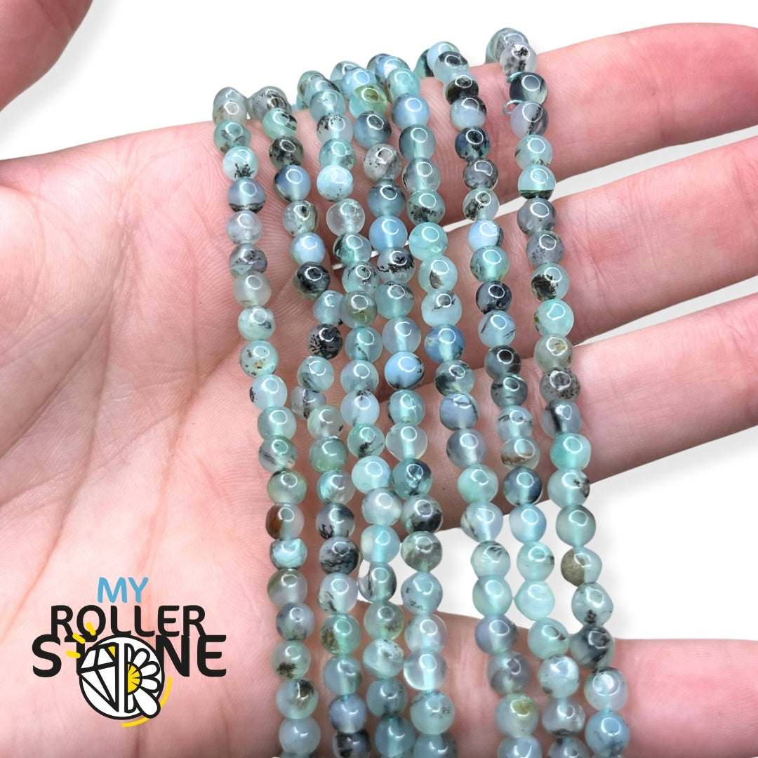 Perle Opale Bleue Péruvienne 3A - 4 MM - Perles