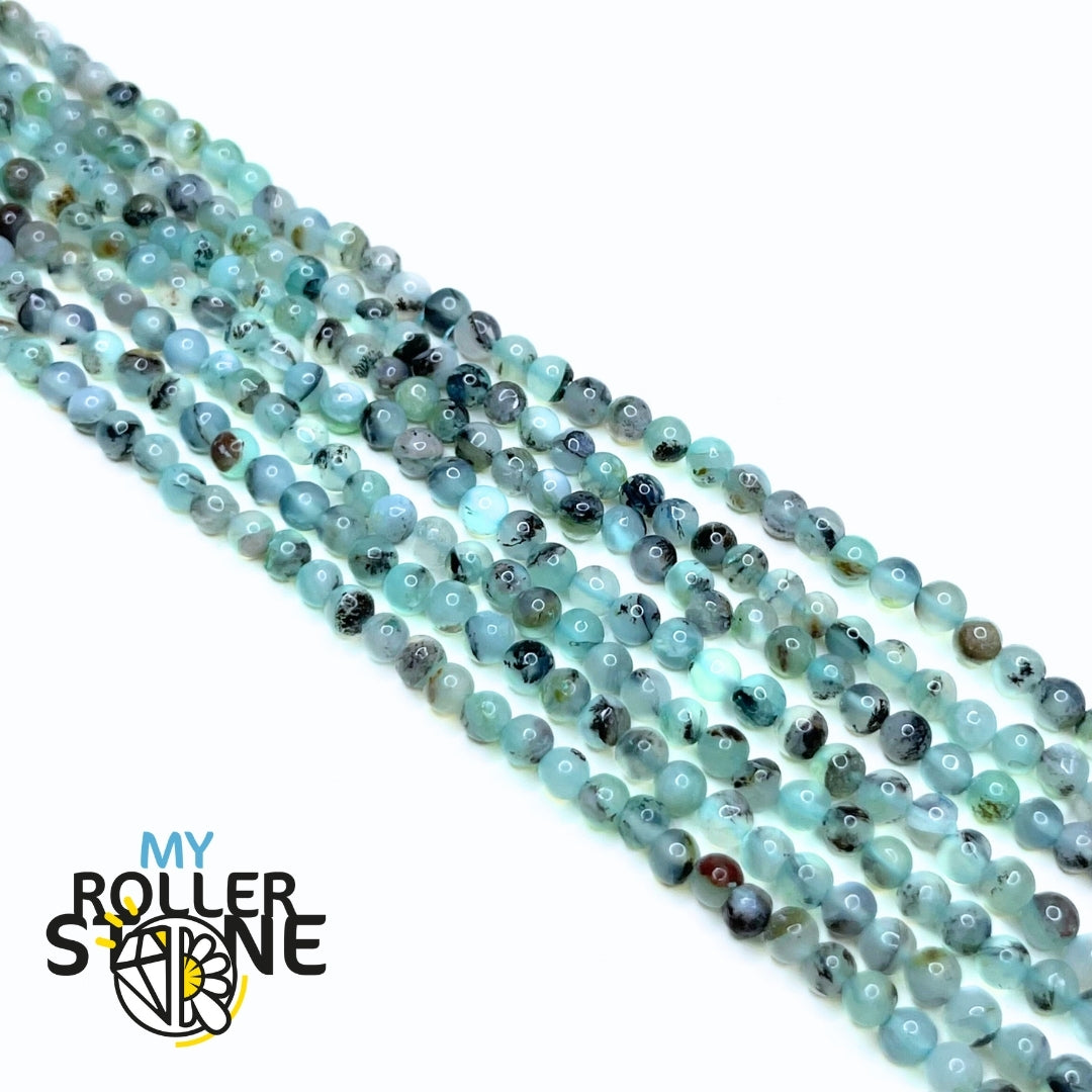 Gems Valley AMB-5269 Fil De Perles Rondes Opales Bleues