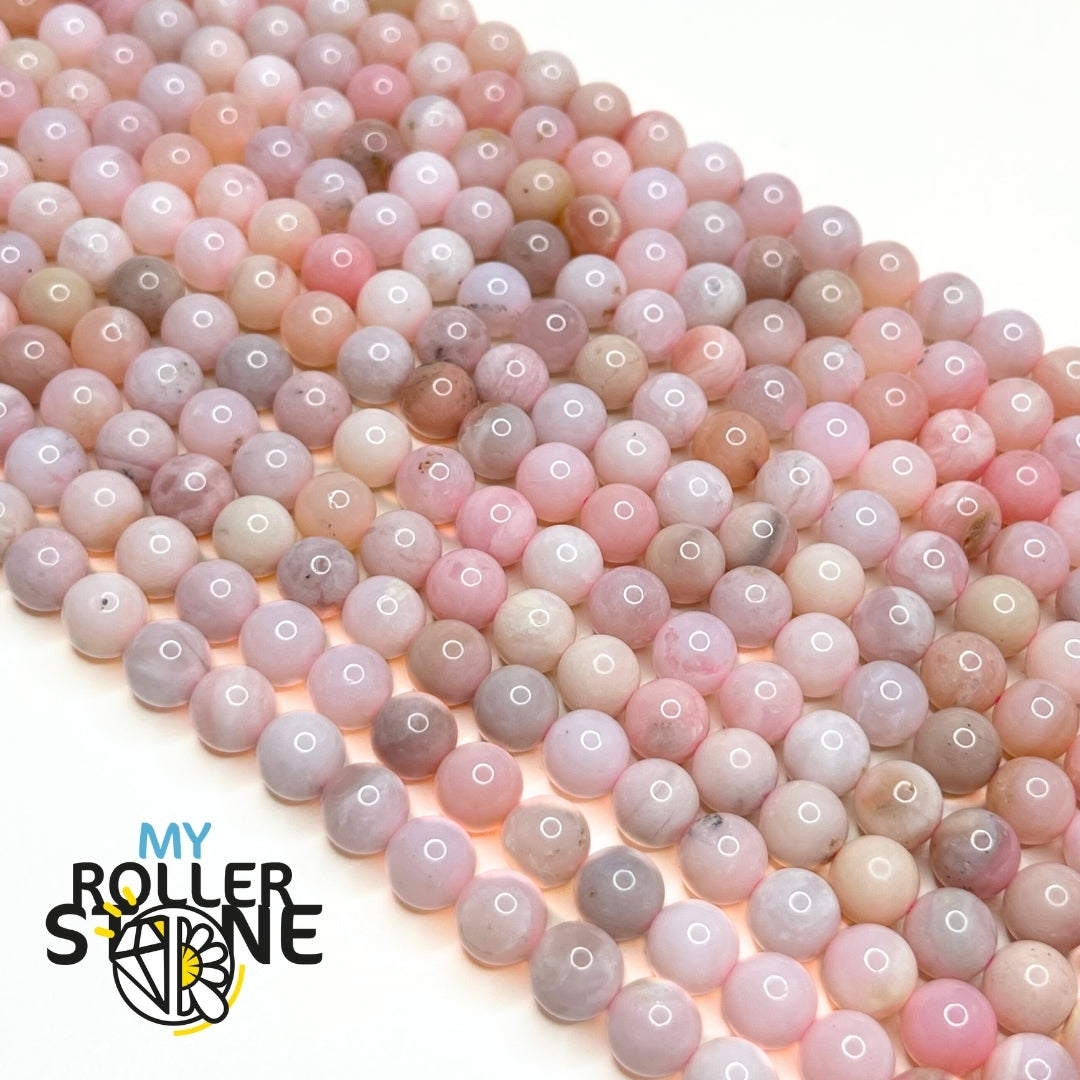 Perles Rondes En Opale Rose AAA, 6/8/10/12mm, En Pierre Naturelle, Pour La Fabrication De Bijoux, Matériaux Pour Bracelets, Cadeaux, Accessoires DIY, 7.5 Pouces