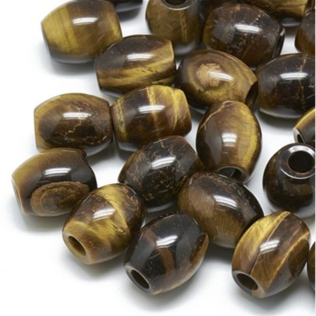 Perle ovalisée trou large (Quartz rose Oeil de tigre Unakite..)