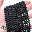Perles En Pierre De Lave Noire 8mm - Lot Pour Fabrication Bijoux DIY, Aromathérapie, Décoration | 50 Pièces Environ Par Brin - 9