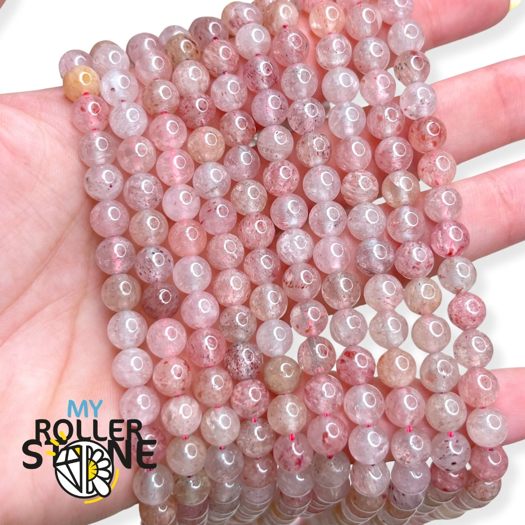 Perle Quartz Fraise 1A 8 MM